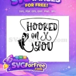 Free Black Fishing Hook Free Hooked On You Quote Free SVG - Instant Download