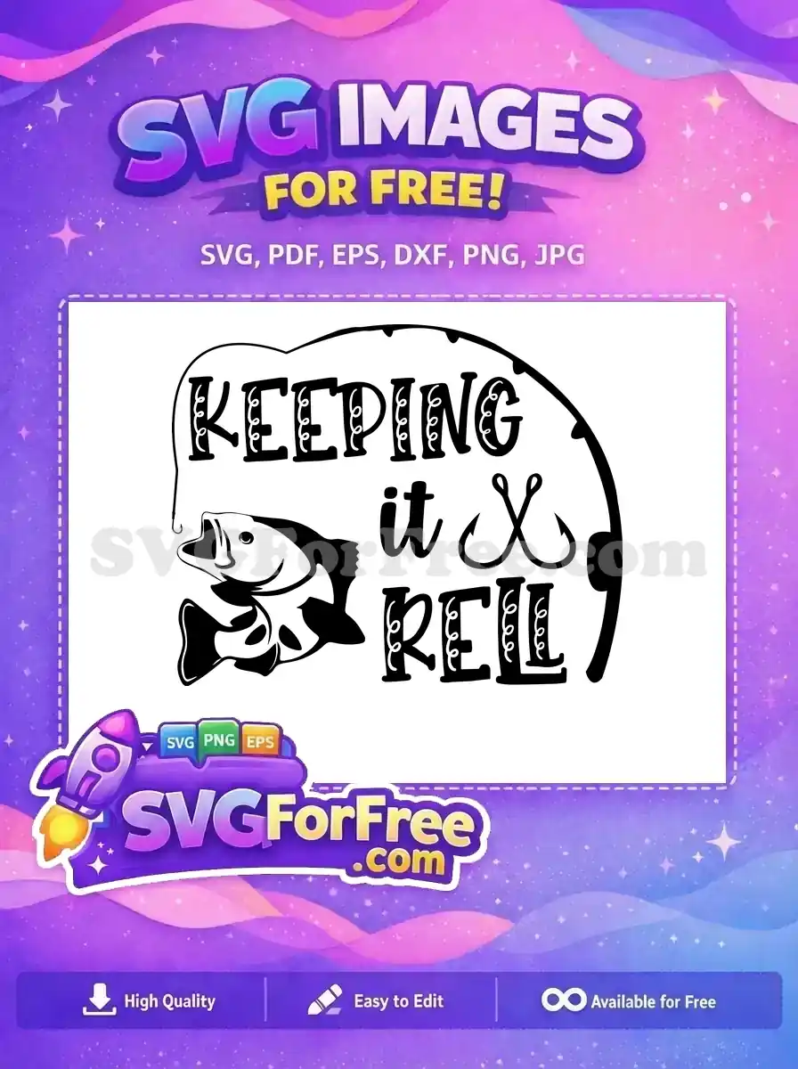Free Bass Fish Free Keeping it Reel Fishing Free SVG