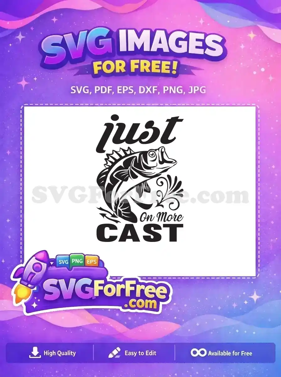 Free Bass Fish Free Floral Just One Cast Free SVG