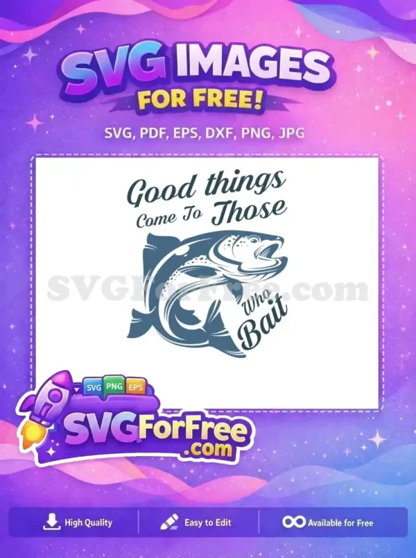 Free Blue Spotted Fish Free Fishing Quote Design Free SVG