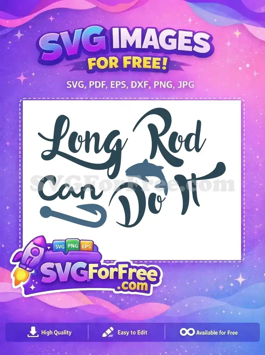 Free Fishing Pole Free Jumping Fish Long Rod Free SVG