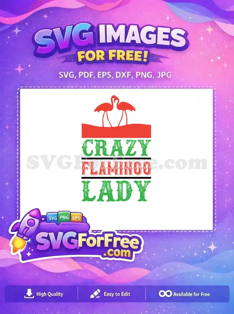 Free Red Flamingo Couple Free Crazy Flamingo Lady Quote Free SVG