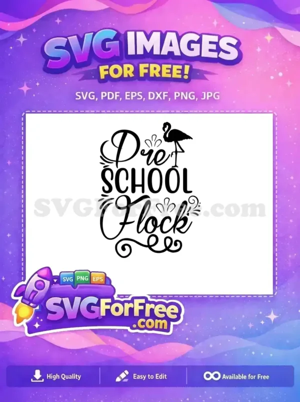 Free Preschool Detail Free Flock Detail Flamingo Quotes Free SVG