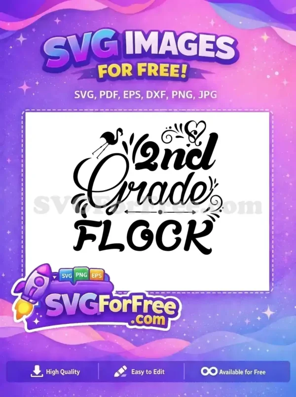Free Flamingo Silhouette Free Second Grade Flock Design Free SVG