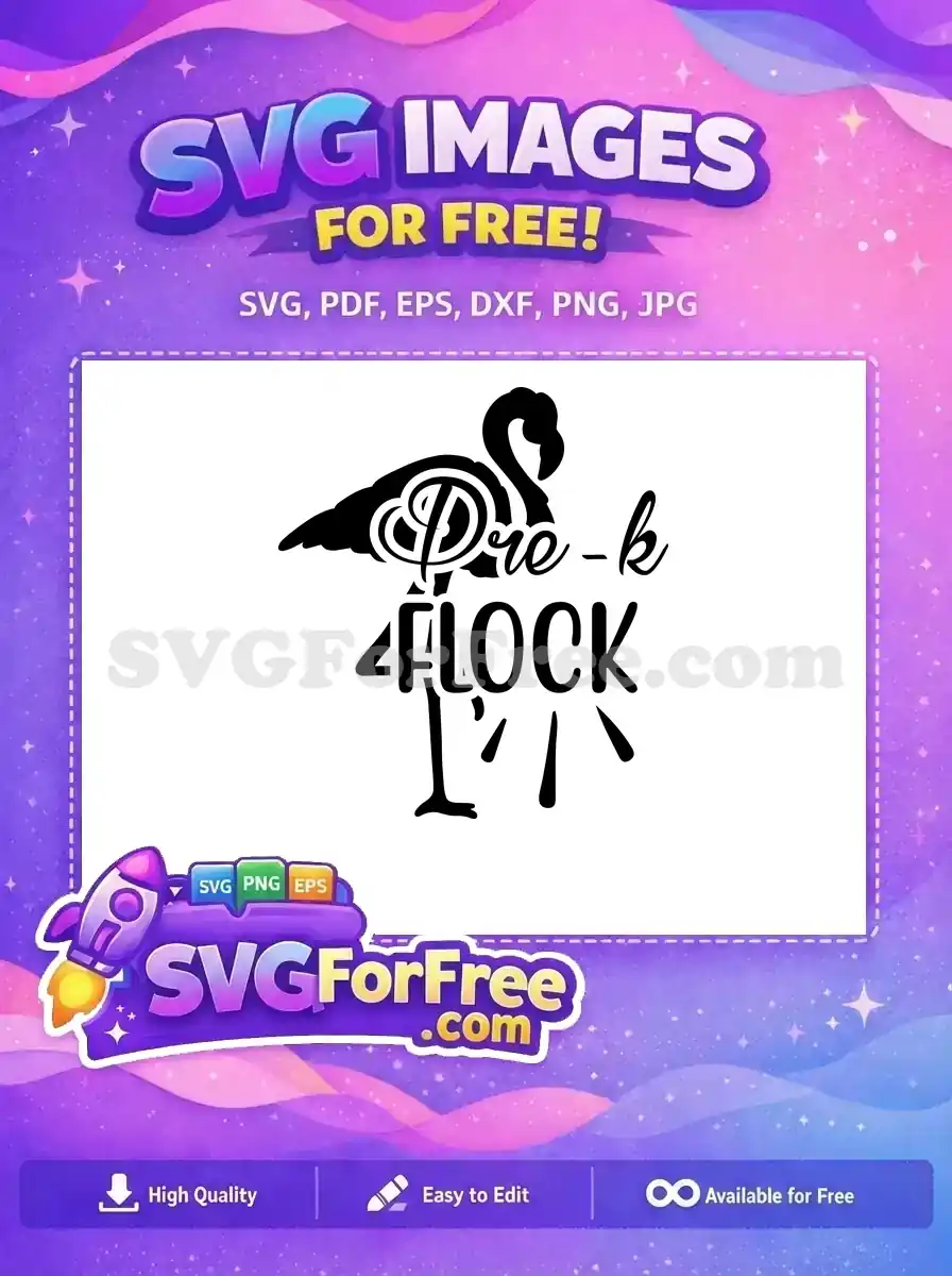 Free Pre-k Quote Free Black Flamingo Free SVG