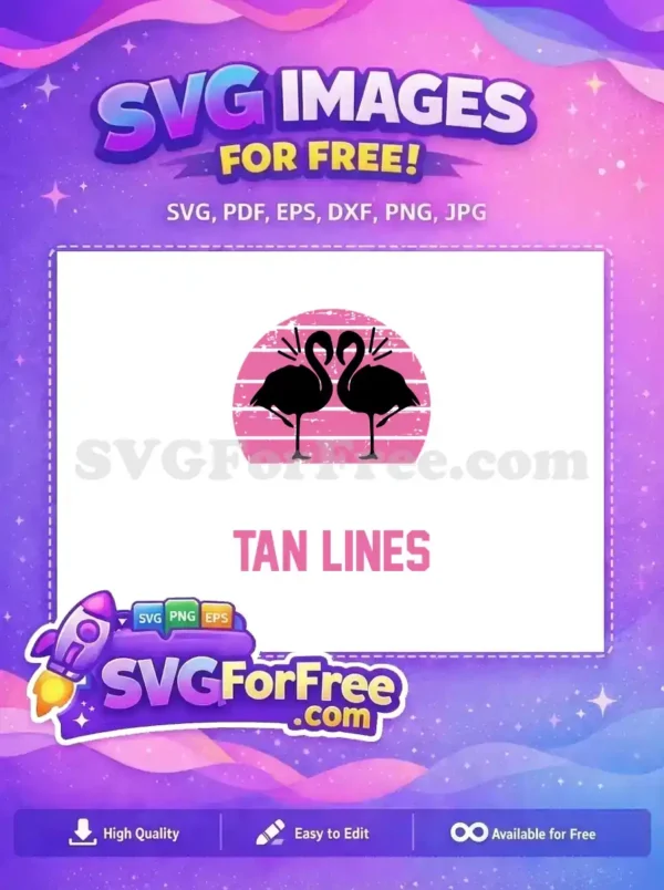 Free Silhouette Flamingos Free Pink Sunset Tan Lines Free SVG