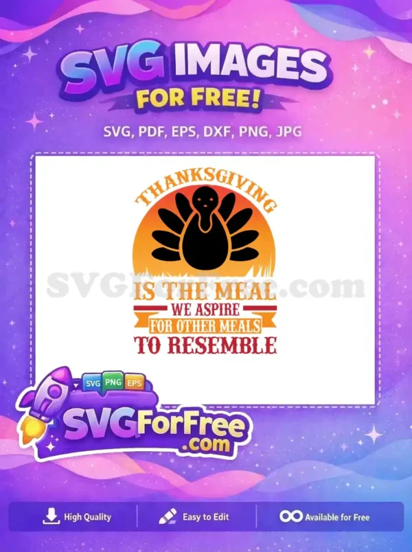 Free Orange Turkey Free Thanksgiving Meal Free SVG