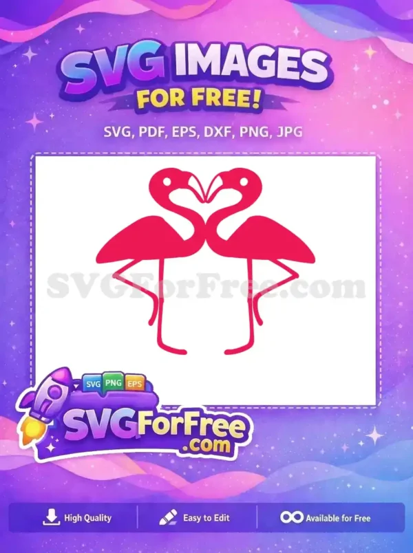 Free Heart Shape Free Flamingo Silhouette Valentines Day Free SVG