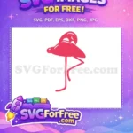 Free Pink Bird Free One Leg Flamingo Free SVG - Instant Download