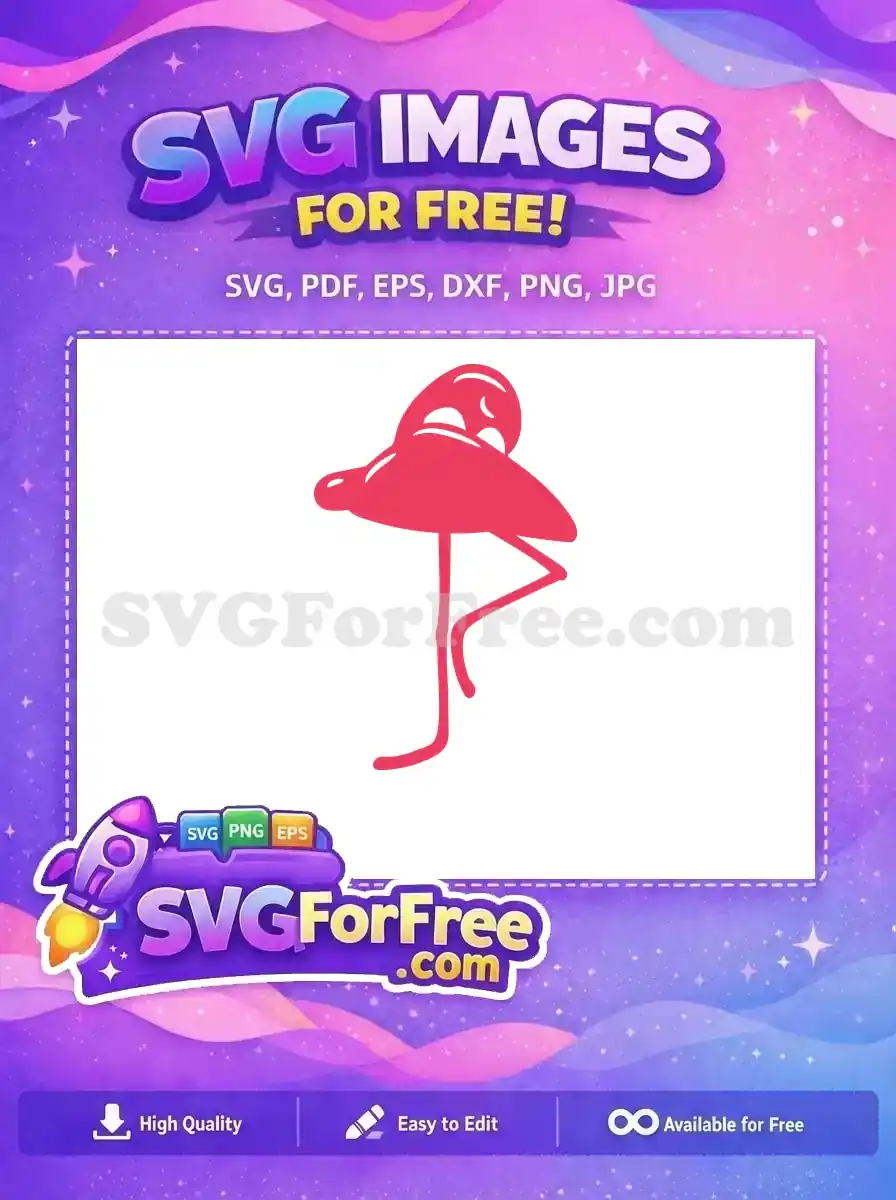 Free Pink Bird Free One Leg Flamingo Free SVG