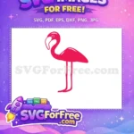 Free Pink Flamingo Free Bird Silhouette Summer Free SVG - Instant Download