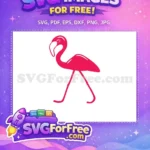 Free Pink Flamingo Free Tropical Bird Silhouette Free SVG - Instant Download