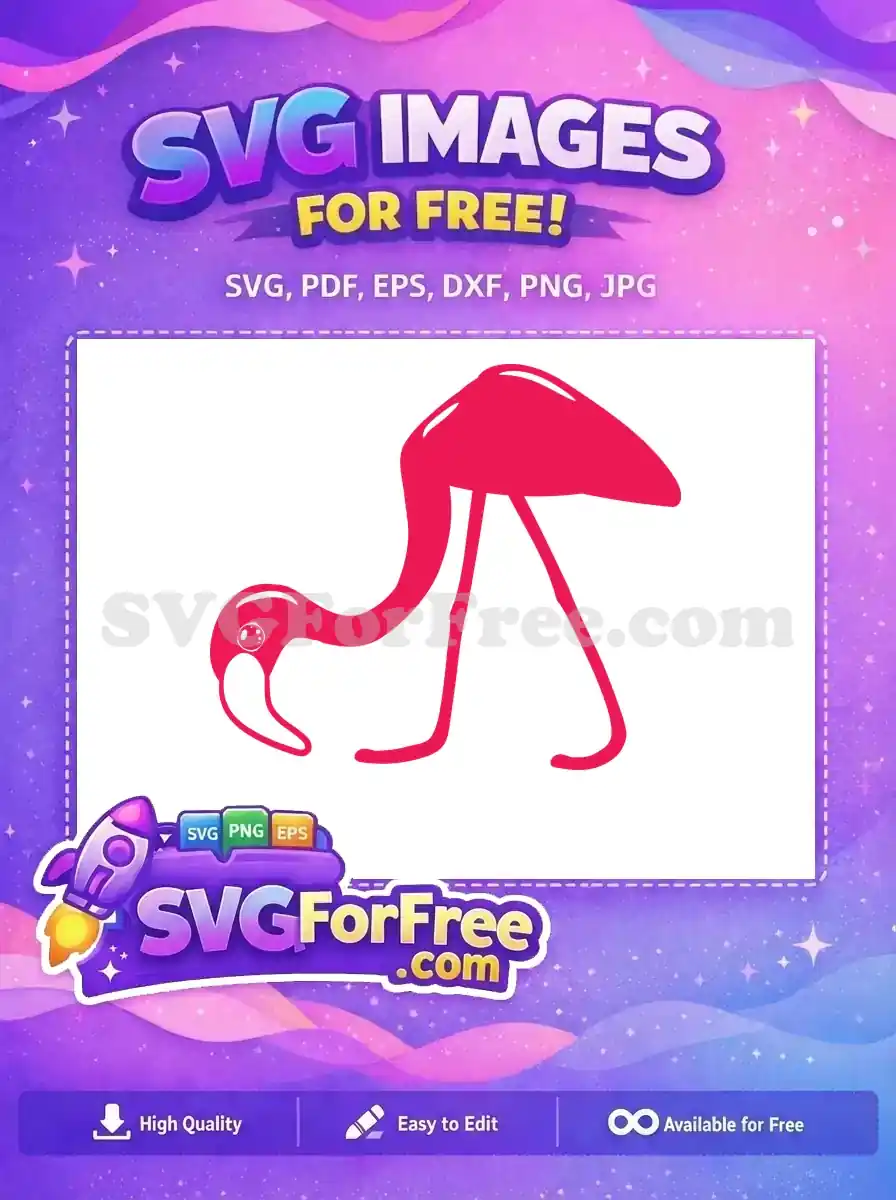 Free Pink Flamingo Silhouette Free Cartoon Style Free SVG