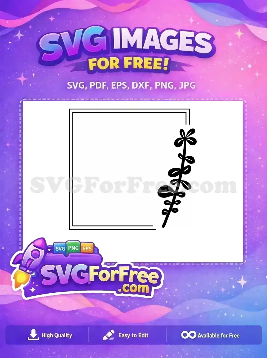 Free Black Floral Wreath Free Minimalist Line Free SVG