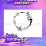 Free Intricate Petals Free Detailed Leaves Floral Wreath Free SVG 1 - Instant Download