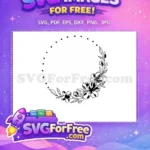 Free Floral Silhouette Free Wreath Design Floral Free SVG - Instant Download