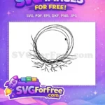 Free Floral Wreath Free Circle Border Category1 Free SVG - Instant Download