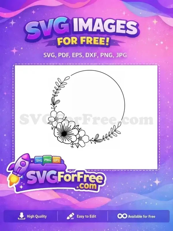 Free Intricate Floral Free Wreath Design Elements Free SVG 3