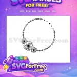 Free Dark Floral Free Wreath Minimalist Design Free SVG - Instant Download