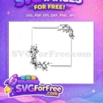 Free Floral Corner Free Dotted Leaves Frame Free SVG - Instant Download