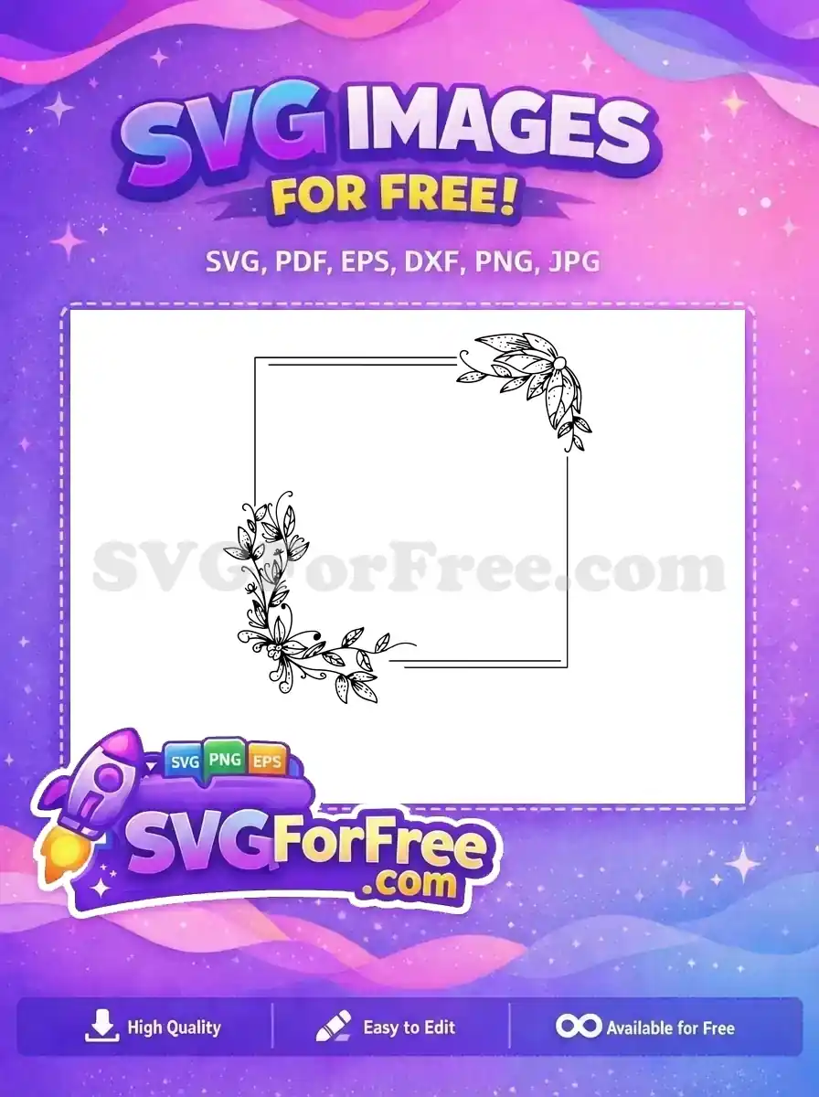 Free Floral Corner Free Dotted Leaves Frame Free SVG