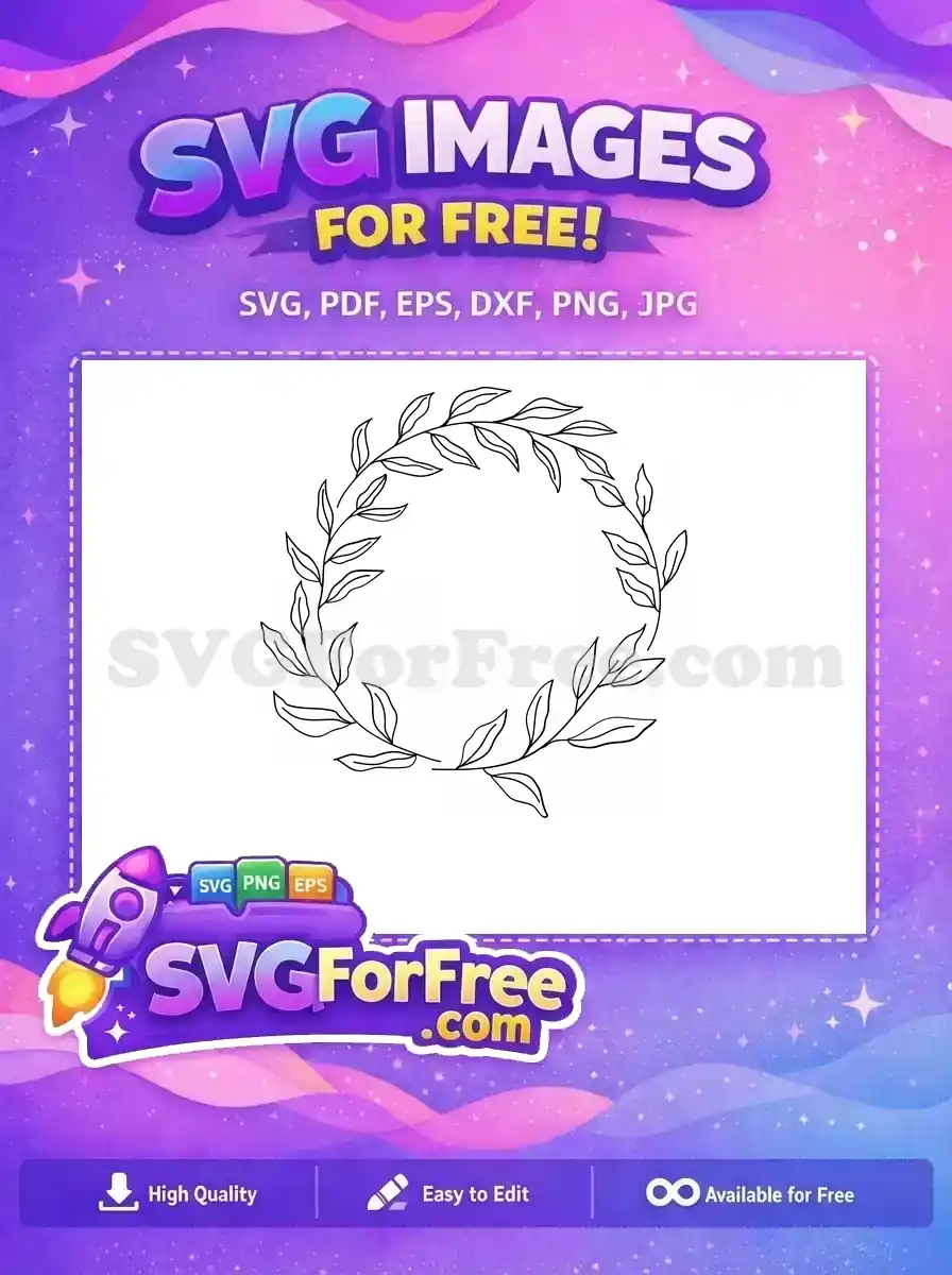 Free Detailed Floral Free Wreath Beautiful Design Free SVG