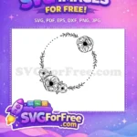 Free Intricate Floral Free Swirling Leaves Wreath Free SVG - Instant Download