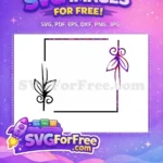 Free Striped Floral Free Wreath Corner Border Free SVG - Instant Download