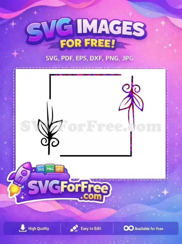Free Striped Floral Free Wreath Corner Border Free SVG