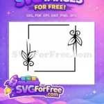 Free Simple Floral Free Flower Silhouette Floral Wreath Free SVG - Instant Download