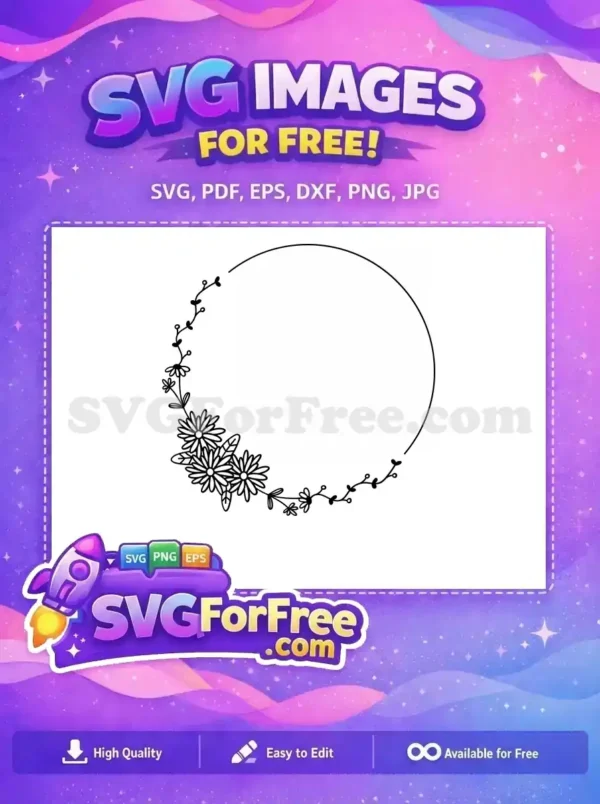 Free Intricate Petals Free Detailed Leaves Floral Wreath Free SVG 10