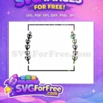 Free Colorful Striped Heart Free Floral Wreath Border Free SVG - Instant Download