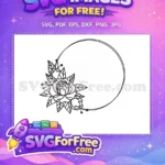 Free Floral Bouquet Free Berries Round Frame Design Free SVG - Instant Download