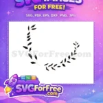 Free Delicate Leaf Free Floral Outline Wreath Design Free SVG - Instant Download
