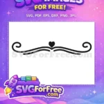 Free Heart Swirl Free Flourish Decorative Element Free SVG - Instant Download