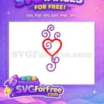 Free Red Heart Free Purple Flourish Romantic Free SVG - Instant Download