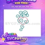 Free Teal Flourish Free Pink Heart Valentines Free SVG - Instant Download