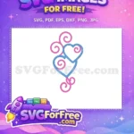 Free Pink Swirls Free Blue Hearts Flourish Free SVG - Instant Download
