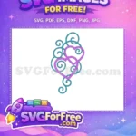 Free Violet Hearts Free Turquoise Flourish Valentine Free SVG - Instant Download