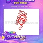 Free Red Heart Flourish Free Swirl Design Valentine Free SVG - Instant Download