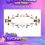 Free Brown Petals Free Flourish Frame Decoration Free SVG - Instant Download