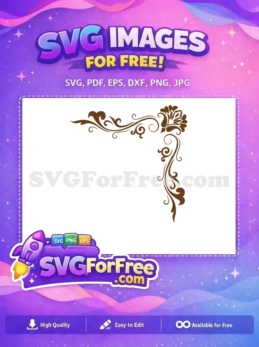 Free Brown Corner Flourish Free Swirls Design Free SVG