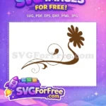 Free Brown Flower Free Elegant Swirls Flourish Free SVG - Instant Download