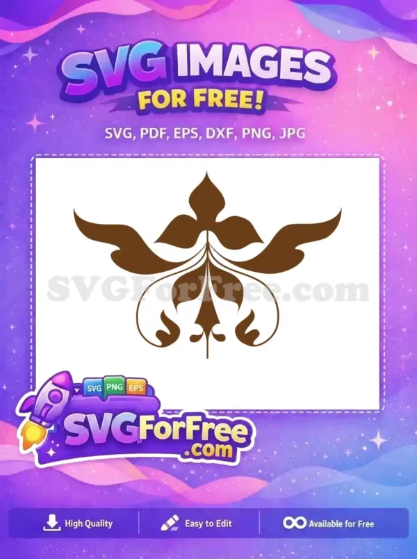 Free Swirl Flourish Free Brown Leaf Shape Free SVG