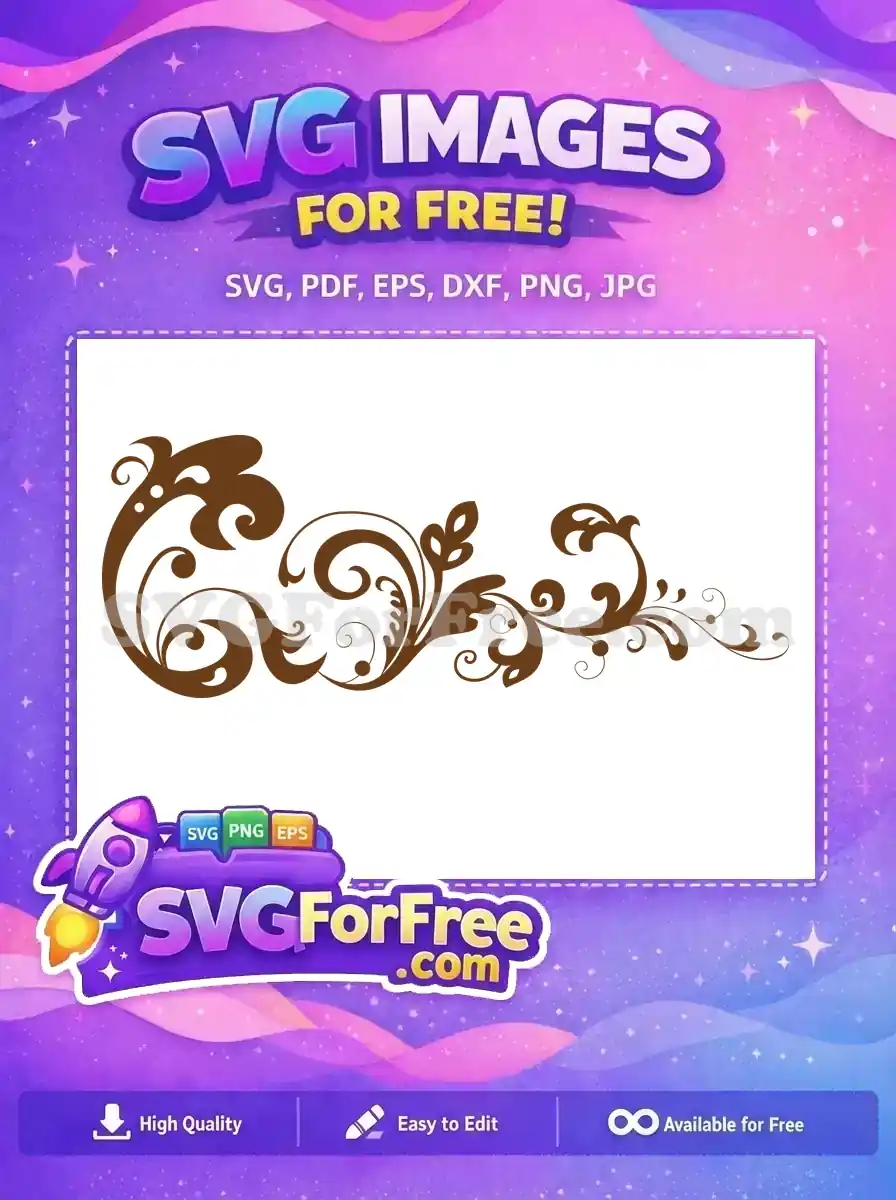 Free Brown Swirls Free Flourish Decorative Border Free SVG