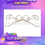Free Brown Swirl Flourish Free Elegant Line Art Free SVG - Instant Download
