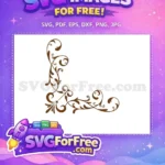 Free Brown Swirls Free Corner Flourish Design Free SVG - Instant Download