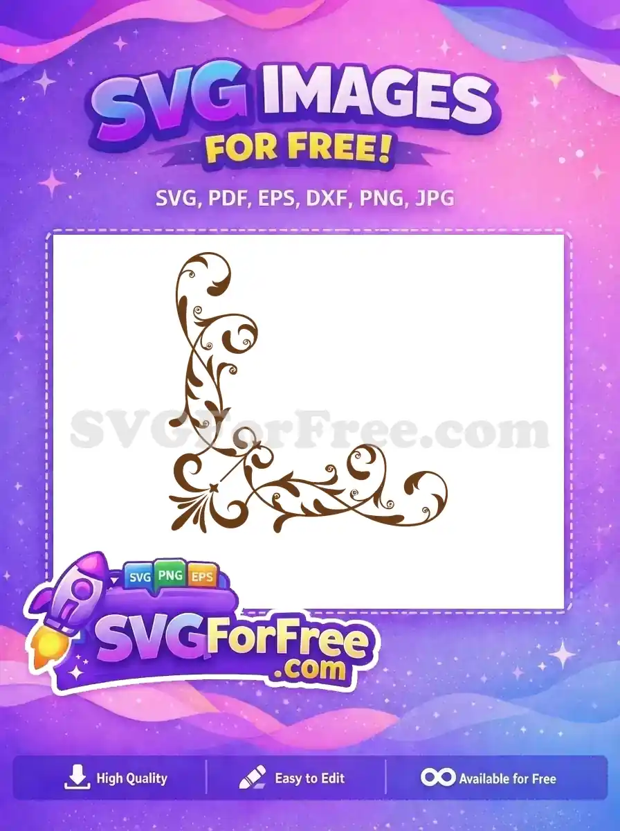 Free Brown Swirls Free Corner Flourish Design Free SVG