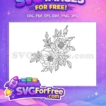 Free Detailed Peony Free Flower Stamp Floral Free SVG - Instant Download
