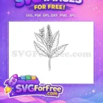 Free Detailed Leaves Free Ginger Flower Stamp Art Free SVG - Instant Download